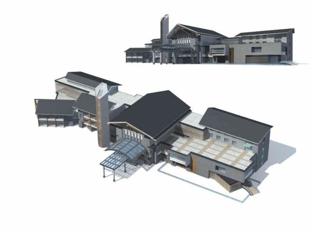 large city commercial street office building design - 73 3D Model .c4d .max .obj .3ds .fbx .stl .blend 