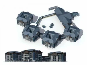 large city commercial street office building design - 79 3D Model