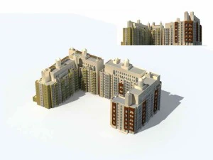 Entwurf eines B&uuml;rogeb&auml;udes f&uuml;r eine Gesch&auml;ftsstra&szlig;e in einer Gro&szlig;stadt &ndash; 80 3D Modell