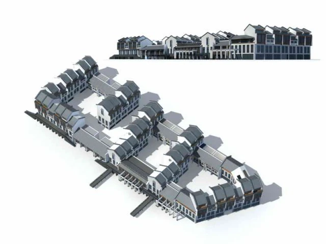 large city commercial street office building design - 82 3D Model .c4d .max .obj .3ds .fbx .stl .blend 