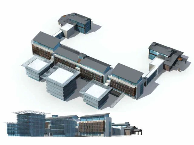 large city commercial street office building design - 84 3D Model .c4d .max .obj .3ds .fbx .stl .blend 