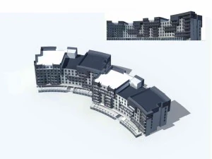 large city commercial street office building design - 86 3D Model