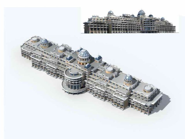 large city commercial street office building design - 89 3D Model .c4d .max .obj .3ds .fbx .stl .blend 