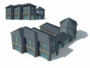 Entwurf eines B&uuml;rogeb&auml;udes f&uuml;r eine Gesch&auml;ftsstra&szlig;e in einer Gro&szlig;stadt &ndash; 98 3D Modell
