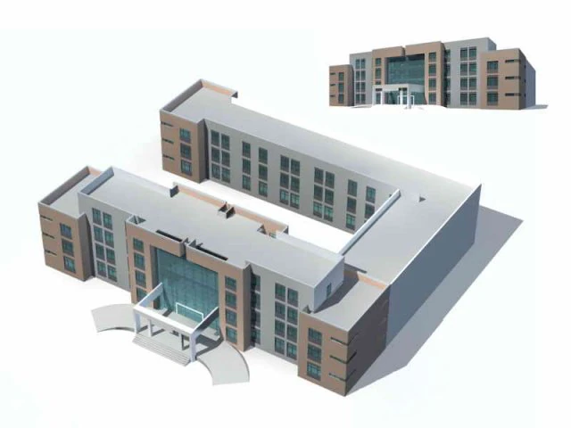large city commercial street office building design - 99 3D Model .c4d .max .obj .3ds .fbx .stl .blend