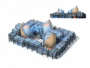 large city commercial street office building design - 101 3D-Modell