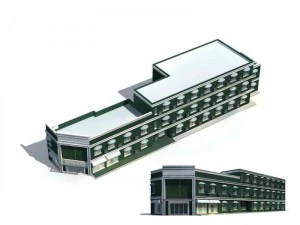Entwurf eines B&uuml;rogeb&auml;udes f&uuml;r eine Gesch&auml;ftsstra&szlig;e in einer Gro&szlig;stadt &ndash; 103 3D Modell