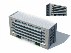 Entwurf eines B&uuml;rogeb&auml;udes f&uuml;r eine Gesch&auml;ftsstra&szlig;e in einer Gro&szlig;stadt &ndash; 105 3D Modell