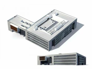 large city commercial street office building design - 110 3D Model