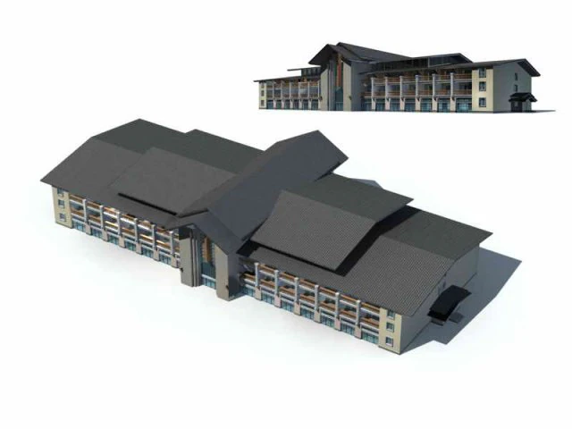 large city commercial street office building design - 111 3D Model .c4d .max .obj .3ds .fbx .stl .blend 