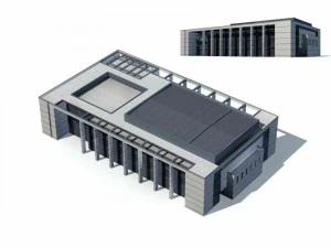 Проект коммерческого уличного офисного здания большого города - 112 3D Модель