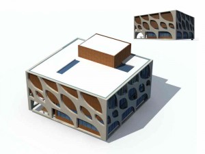large city commercial street office building design - 113 3D Model