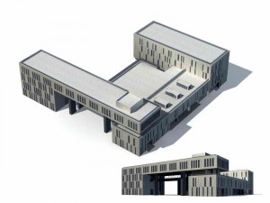 large city commercial street office building design - 114 3D Model