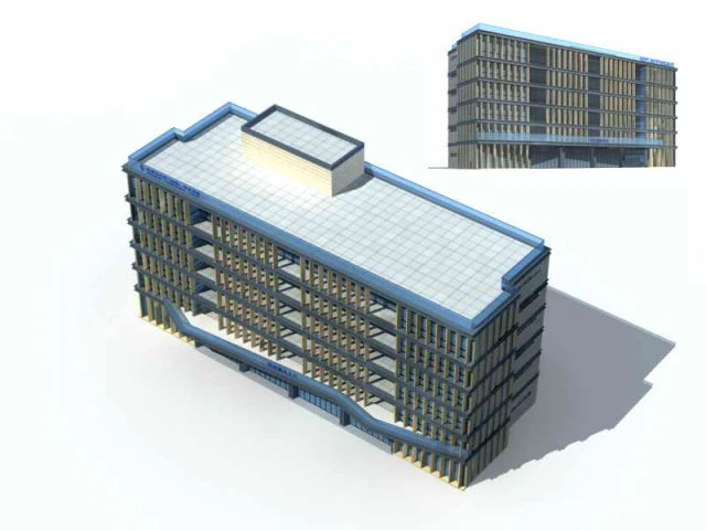 large city commercial street office building design - 115 3D Model .c4d .max .obj .3ds .fbx .stl .blend