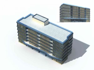 large city commercial street office building design - 115 3D Model