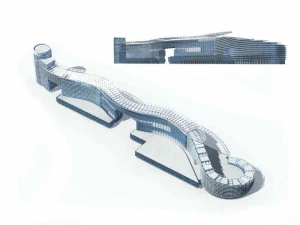 large city commercial street office building design - 116 3D Model