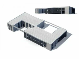 large city commercial street office building design - 117 3D Model