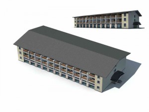 large city commercial street office building design - 120 3D Model