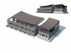 large city commercial street office building design - 121 3D Model