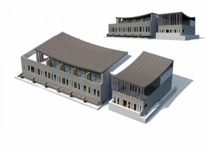 Entwurf eines B&uuml;rogeb&auml;udes f&uuml;r eine Gesch&auml;ftsstra&szlig;e in einer Gro&szlig;stadt &ndash; 121 3D Modell