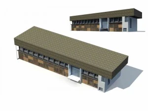 projeto de edif&iacute;cio de escrit&oacute;rios comerciais em ruas de grandes cidades - 122 Modelo 3D