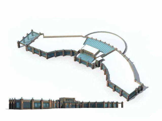 large city commercial street office building design - 124 3D Model .c4d .max .obj .3ds .fbx .stl .blend 