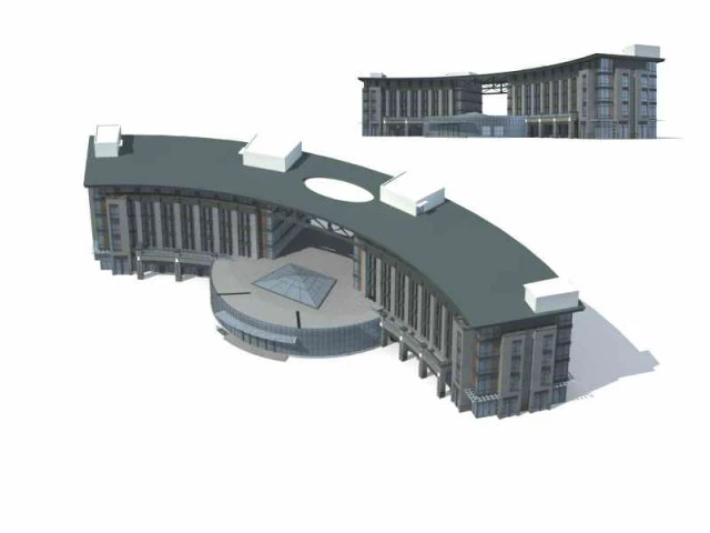 large city commercial street office building design - 126 3D Model .c4d .max .obj .3ds .fbx .stl .blend 