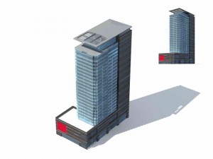 large city commercial street office building design - 130 Modèle 3D