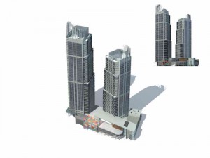large city commercial street office building design - 131 Model 3D