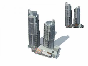 Entwurf eines B&uuml;rogeb&auml;udes f&uuml;r eine Gesch&auml;ftsstra&szlig;e in einer Gro&szlig;stadt &ndash; 131 3D Modell