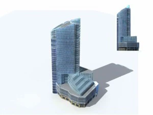 desain gedung perkantoran jalan komersial kota besar - 133 Model 3D