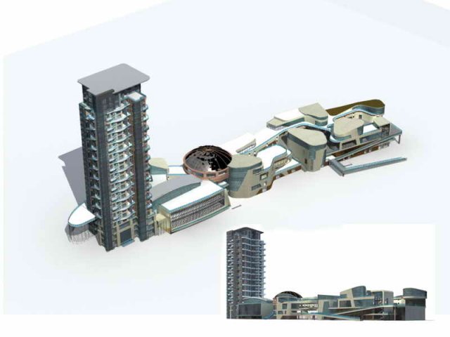 large city commercial street office building design - 135 3D 模型 .c4d .max .obj .3ds .fbx .stl .blend 