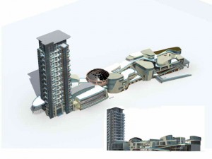 large city commercial street office building design - 135 Model 3D