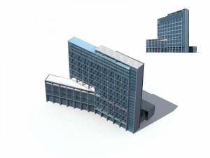 large city commercial street office building design - 136 3D Model