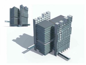 large city commercial street office building design - 139 3Dモデル