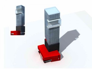large city commercial street office building design - 140 3D 모델