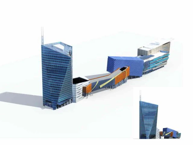 large city commercial street office building design - 142 3D Model .c4d .max .obj .3ds .fbx .stl .blend 