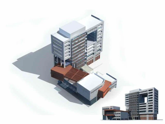 large city commercial street office building design - 143 3D Model .c4d .max .obj .3ds .fbx .stl .blend 