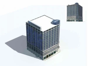 projeto de edif&iacute;cio de escrit&oacute;rios comerciais em ruas de grandes cidades - 149 Modelo 3D