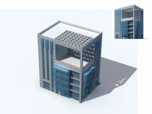 Entwurf eines B&uuml;rogeb&auml;udes f&uuml;r eine Gesch&auml;ftsstra&szlig;e in einer Gro&szlig;stadt &ndash; 151 3D Modell
