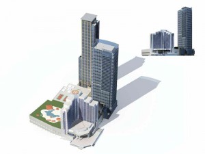 large city commercial street office building design - 154 3D Model