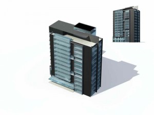 large city commercial street office building design - 155 3D 모델