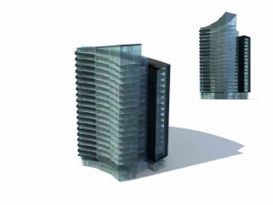 large city commercial street office building design - 158 3D Model