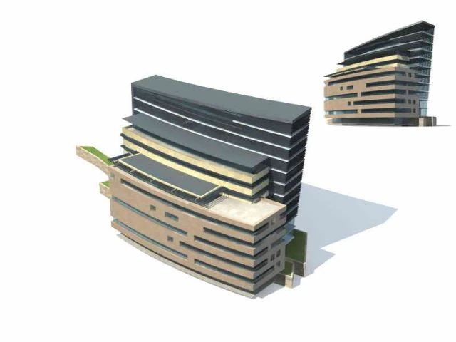 large city commercial street office building design - 163 3D Model .c4d .max .obj .3ds .fbx .stl .blend 