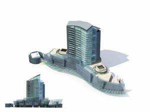 large city commercial street office building design - 168 3D Model