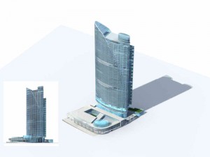 large city commercial street office building design - 180 3D 모델