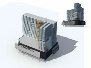 large city commercial street office building design - 185 3D Model