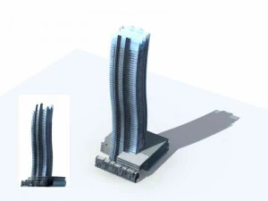 large city commercial street office building design - 192 3D Model