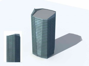 large city commercial street office building design - 196 3D-Modell