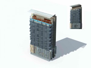 large city commercial street office building design - 197 3D Model